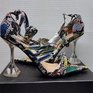 Kitulandy Women's Sandals, Snake Printed, sexy style high heels Size 37, US 6.5
